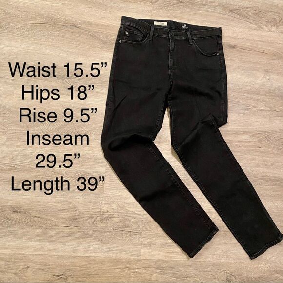 NEW AG PRIMA MID-RISE CIGARETTE JEANS MIDNIGHT BLACK 31R ADRIANO GOLDSCHMIED - Picture 16 of 16